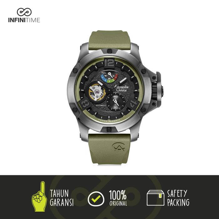 Jam Tangan Alexandre Christie AC 6295 Limited Edition Hijau  Pria Automatic