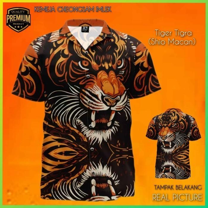 Baju Imlek Kemeja China Cheongsam Pria Tiger Tigra