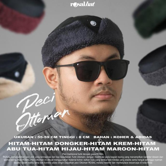 Rosal Peci Ottoman Rosalhat Kopiah Songkok Unik Khas Topi Turki Pria Dewasa Muslim Bulu Lembut Nyama
