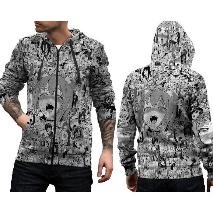 Jaket Hoodie Anime Ahegao Face E Chi H Termurah Fullprinting Hoodie Anime/Jaket Anime Terbaru Terlar