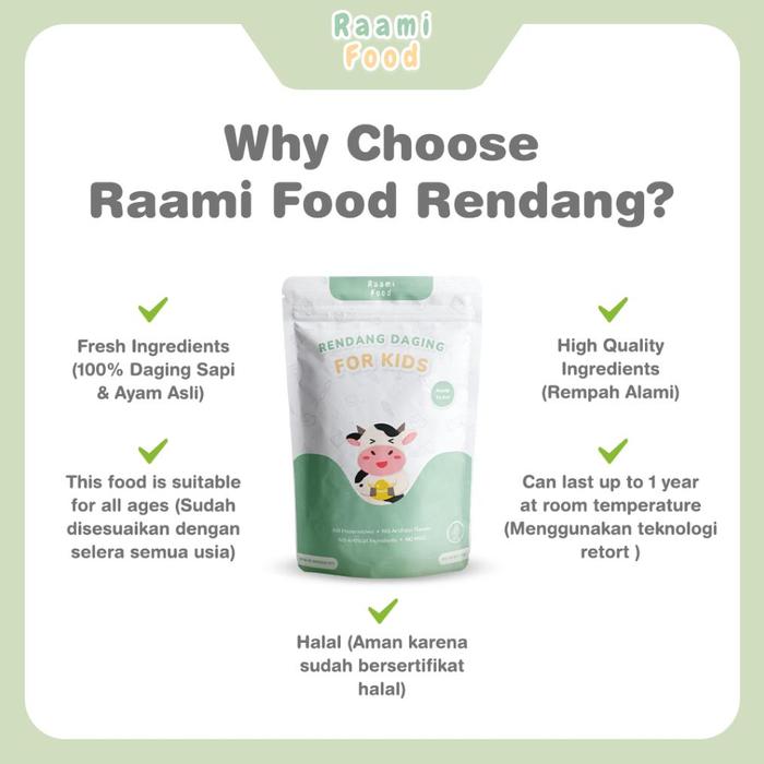 Terbaru Raami Food - Rendang Daging Sapi Suwir Tidak Pedas No Msg Terlaris
