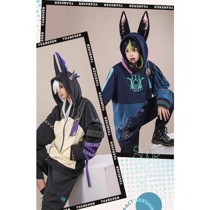 Jaket Hoodie Sweater Game Genshin Impact Cyno Tighnari Terbaru Terlaris Terbaik