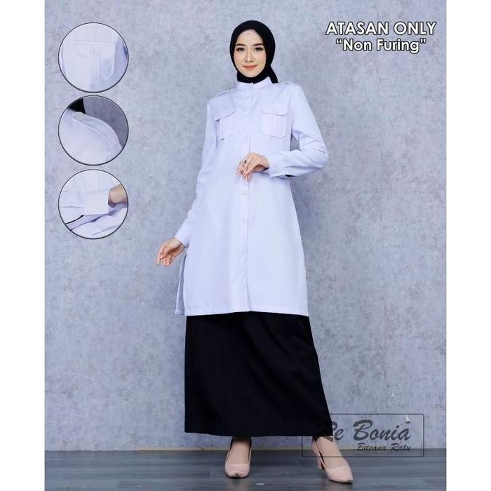 Seragam Re Bonia Atasan Putih NON PURING P3K Wanita, Baju Dinas P3K Wanita NON PURING/ Seragam Kerja