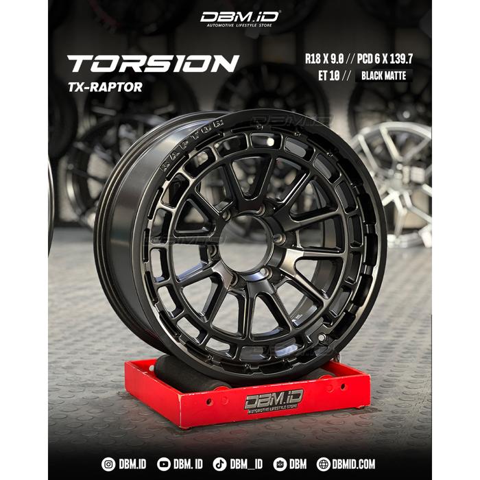 Velg Torsion TX-Raptor R18 18x9 6x139.7 et 10 Black Matte