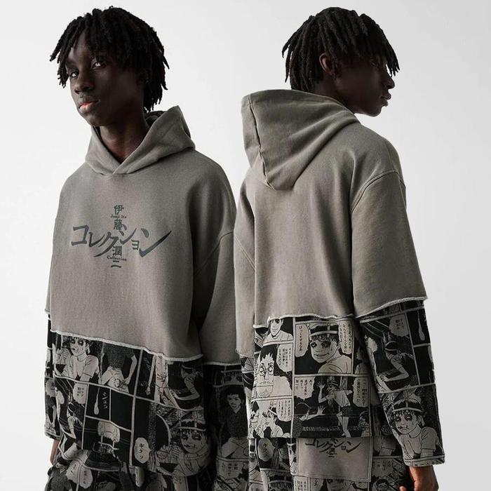 Hypestore Hoodie Pria Bershkka X Junji Ito Terbaru Terlaris Terbaik