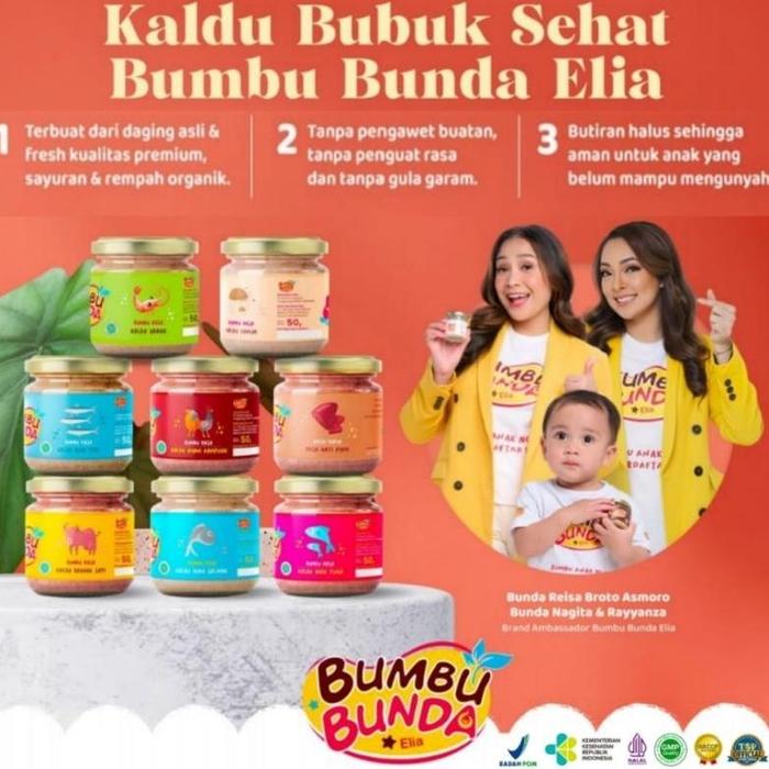 Terbaru Bumbu Bunda Elia Kaldu Bubuk Non Msg 50Gr - Kaldu Mpasi Bayi/ Kaldu Anak/ Kaldu Non Gula Gar