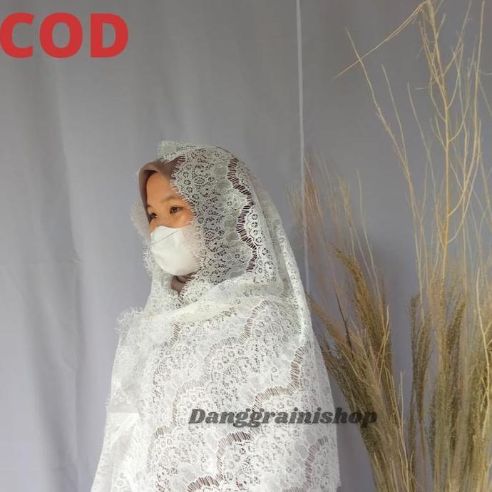 KERUDUNG BRUKAT/ KERUDUNG PENGANTIN/ KERUDUNG PENGAJIAN/ KERUDUNG SIRAMAN/ PASMINA INSTAN RENDA/ KER