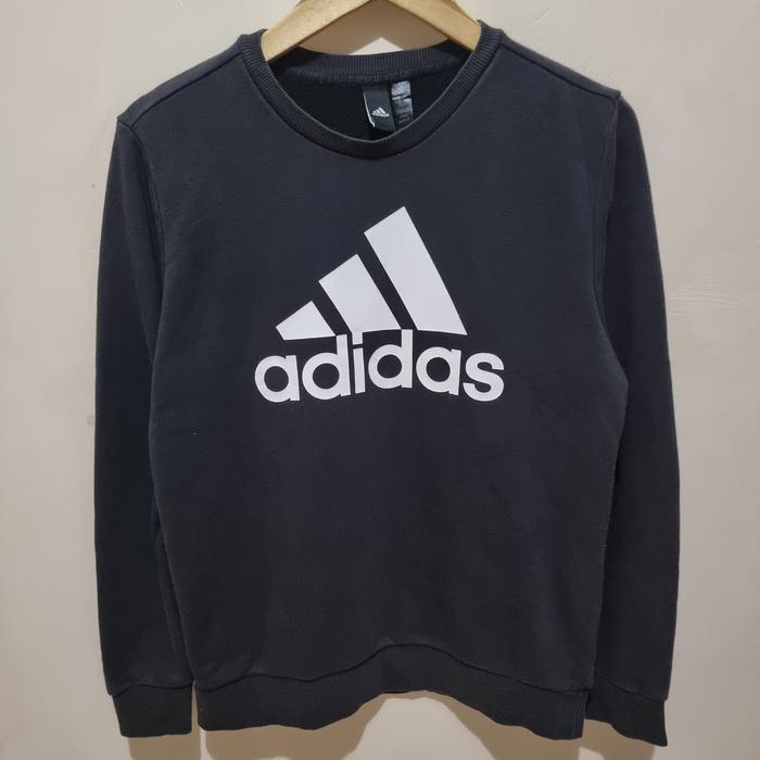 Crewneck Adidas Hitam Big Logo size S Second -143
