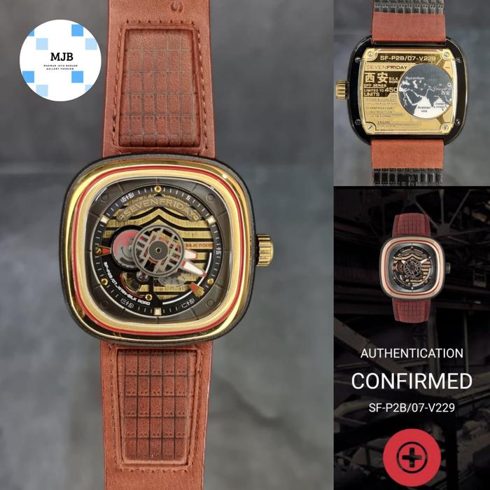 Jam tangan baru pria sevenfriday automatic SF-P2B/07-V229 authentication confirmed nfc leather brown