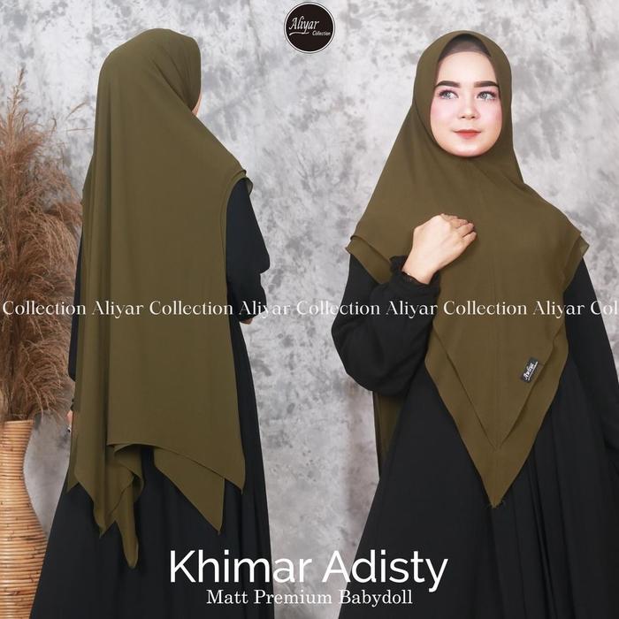 Khimar Syar'I Adisty Original Aliyar By Awliya Hijab /Aliyar Collection Cerutty Babydoll Jumbo Terba