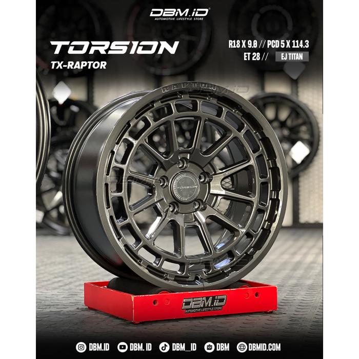 Velg Torsion TX-Raptor R18 18x9 5x114.3 et 28 EJ Titan