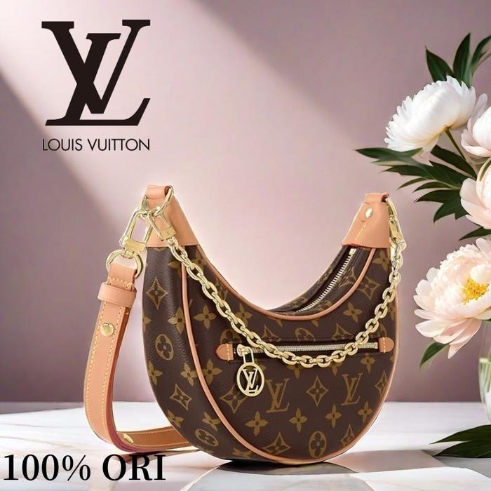 【100% Original】LV Louis Vuitton Loop tas/tas rantai/tas ketiak/tas selempang[Box + dust bag]