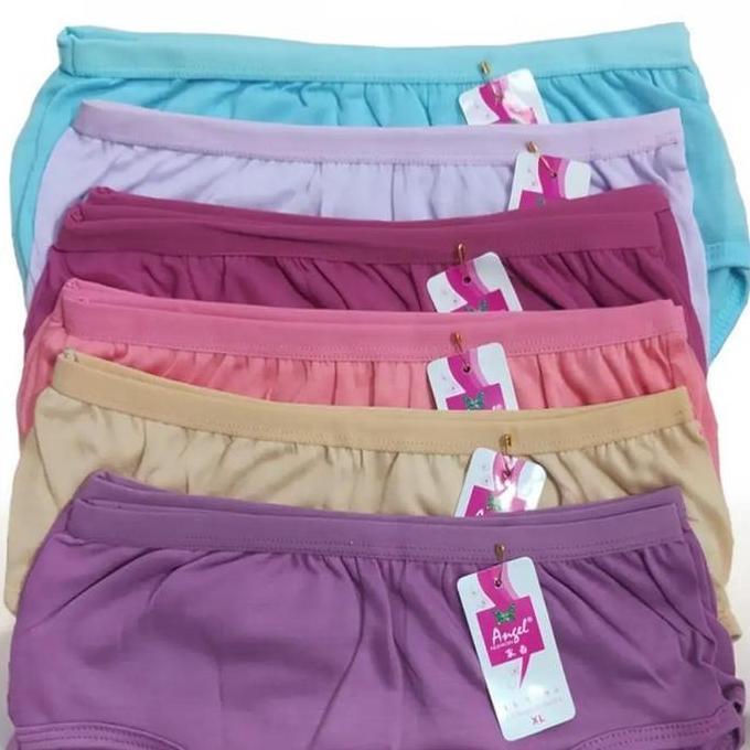 K10 = D 3324 Kareshi Star 6-12 Pcs Cd Celana Dalam Wanita cotton dasar panties Angel Polos Poliester