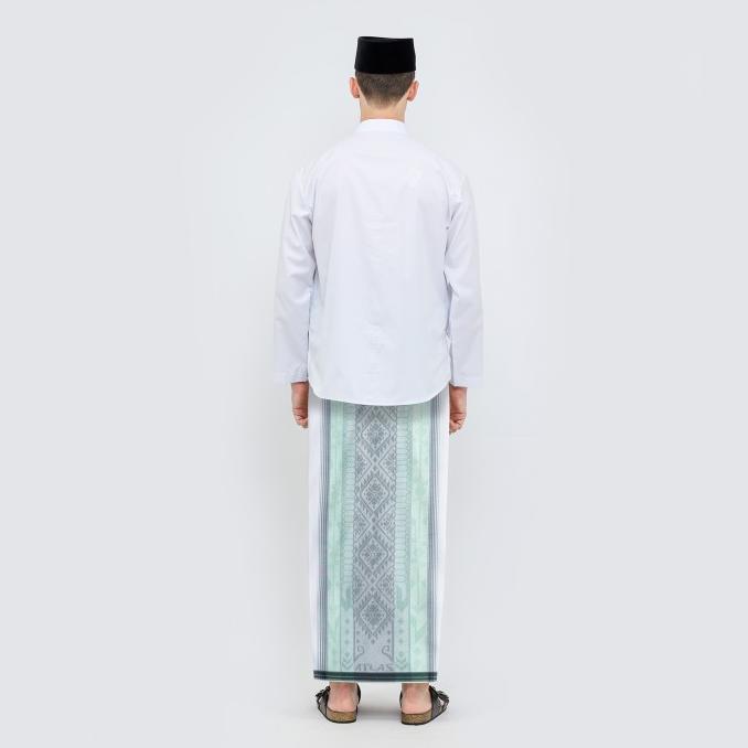 Sarung ATLAS Idaman 590 Jacquard Classic Motif A5-JPA Putih Hijau