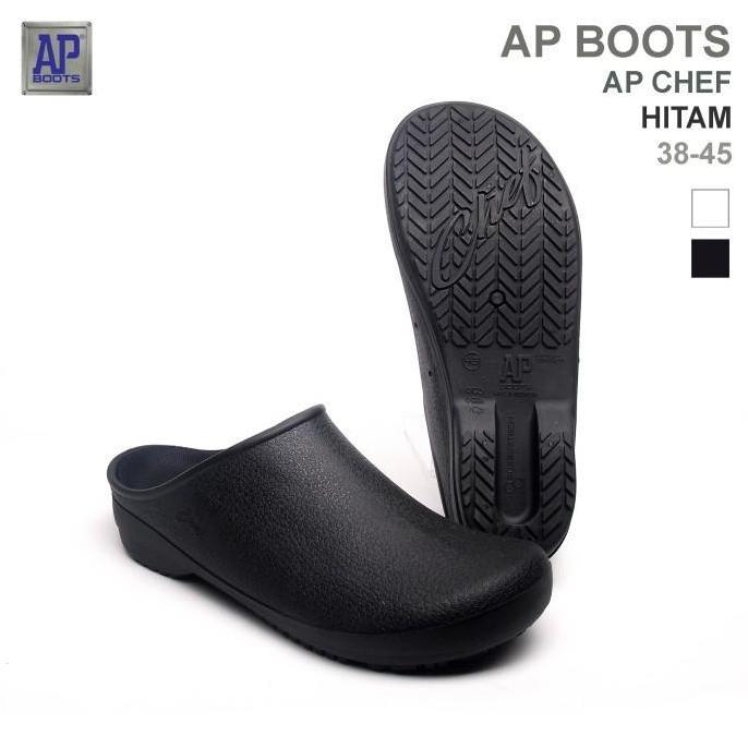 AP Boots AP Chef Hitam - Sepatu Slip On Dapur Shoes Karet