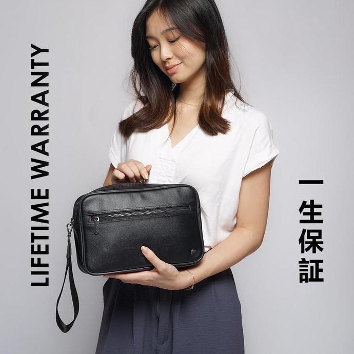 TFG Pouch Clutch Tas Tangan Pria Wanita Nobu 216 Black Lifetime Warranty - Water Resistant