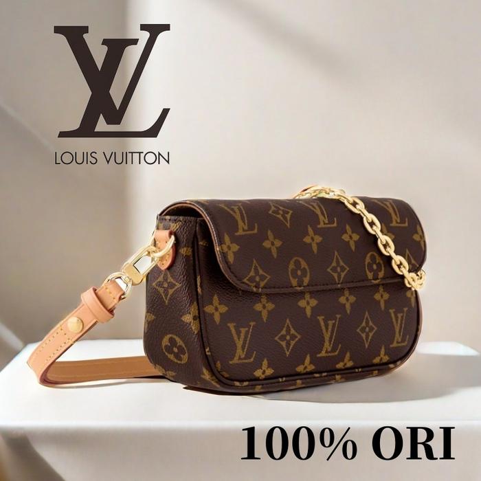 【100% Original】LV Louis Vuitton IVY WOC tas ketiak/tas selempang/tas rantai [Box + dust bag]