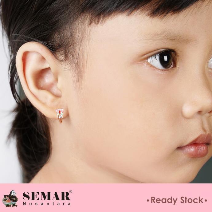 Anting Emas Baby Colour Butterfly Kids Gold 10K Semar Nusantara