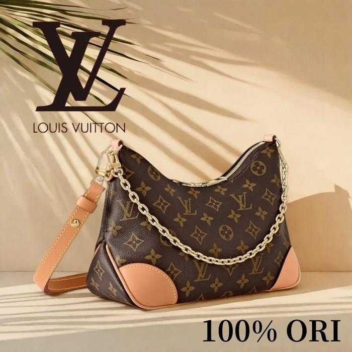 【100% Original】LV Louis Vuitton Boulogne tas croissant/Tas selempang/tas kulit sapi wanita/tas ranta