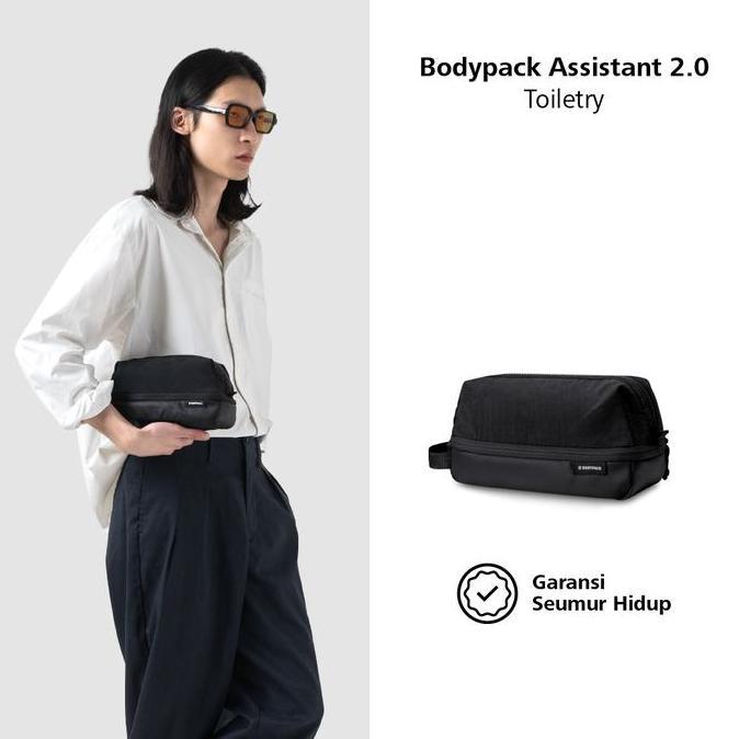 Bodypack Assistant 2.0 Toiletry Clutch Pouch Travel Anti Air - Hitam