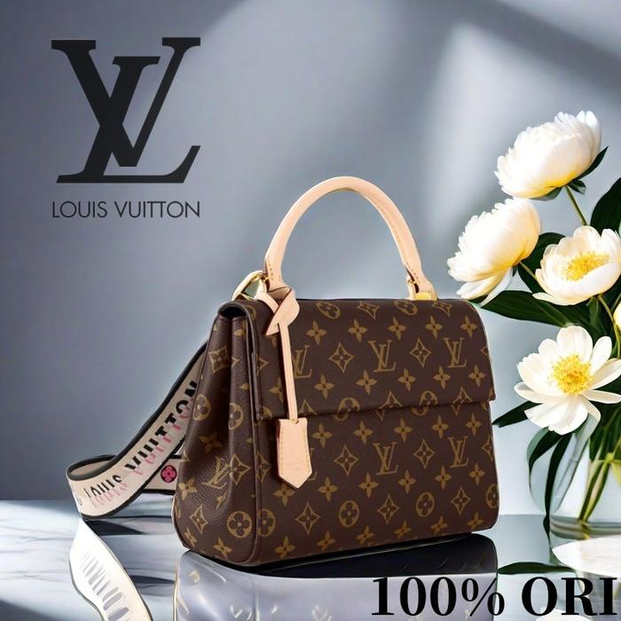 【100% Original】LV Louis Vuitton Cluny BB/Cluny MM tas/tote bag/handle bag[Box + dust bag]