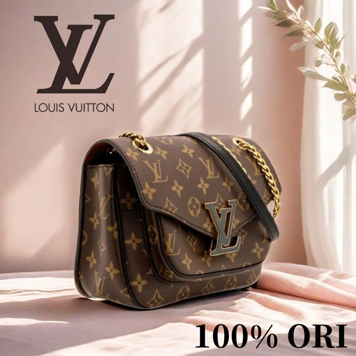 【100% Original 】LV Louis Vuitton Passy bag Wanita/tas rantai/tas selempang[Box + dust bag]