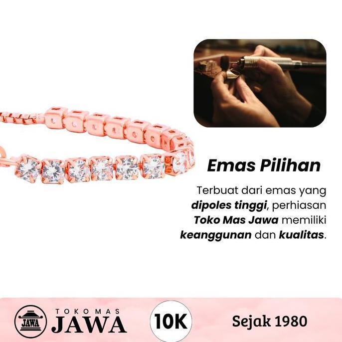 Gelang Tali Emas Serut Lovclifa Kadar 10 Karat Toko Mas Jawa - Rosegold dengan Berat ± 0.5 gram