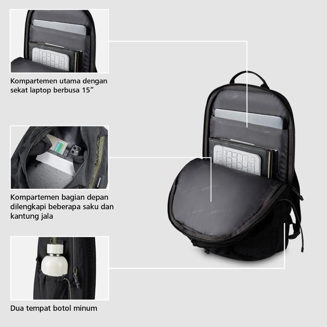Bodypack Axiom Vision 1.0 Laptop 15 Inch Bag Tas Ransel Travel Kerja Ringan dan Muat Banyak - Hitam