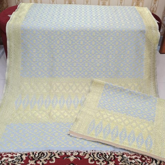 Songket minang/kain tenun minang ice blue gold