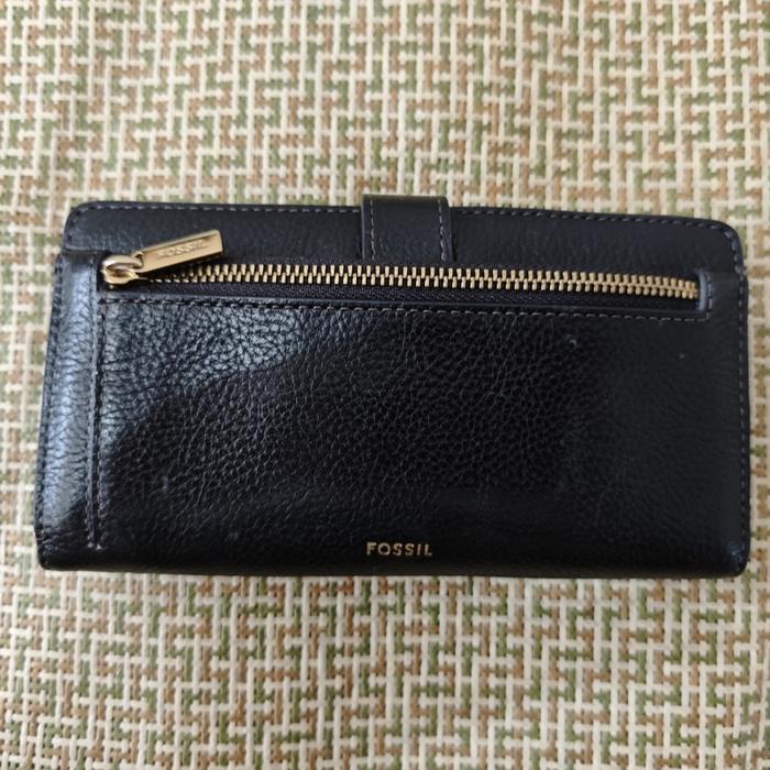 preloved Dompet Fossil Harwell Tab Bifold Black - SL10032-001