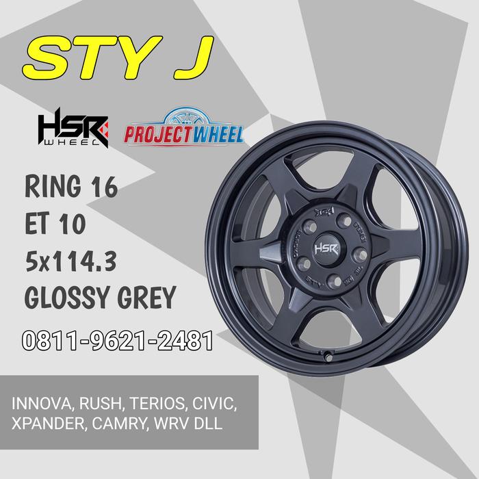 Velg celong r16 Rush Innova Terios TE37 tipe HSR STY J Glossy Grey 5x114,3 - HSR Wheel official stor