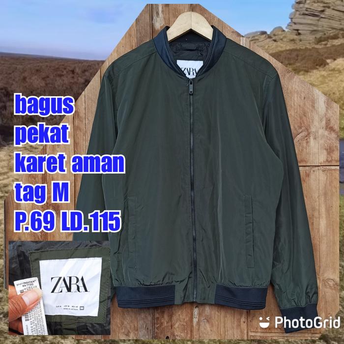 jaket work kerja casual formal bomber zara man hijau