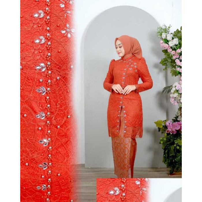 setelan kebaya brokat modern setelan celana kulot setelan tunik celana