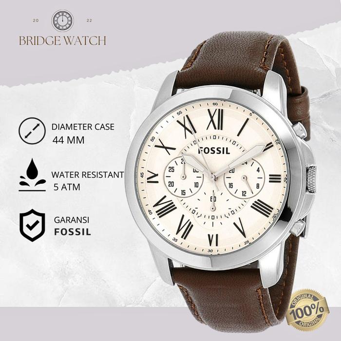 Jam Tangan Pria Fossil Grant FS4735 Chronograph Analog Kulit Casual Ekslusif Original