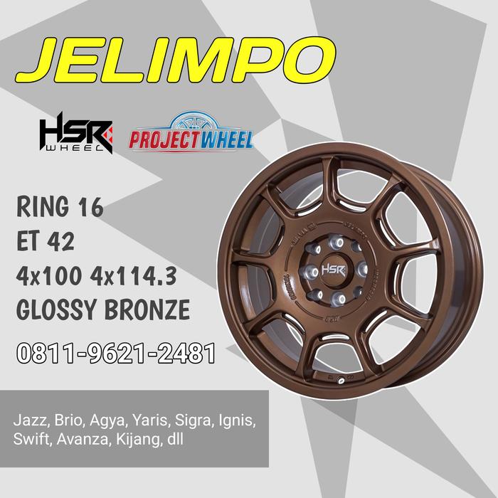 Velg mobil Binguo Vinfast Brio dll r16 HSR Jelimpo 4x100 4x114,3 Bronze - Velg mobil listrik ring 16