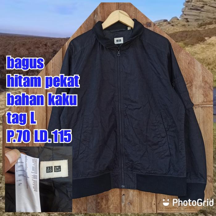 jaket work kerja casual formal bomber uniqlo hitam