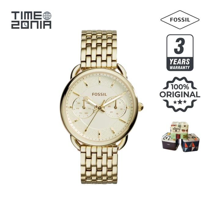 TimeZonia Jam Tangan Wanita - ES3714 Tailor Multifunction Gold Dial Tone Stainless Steel Original