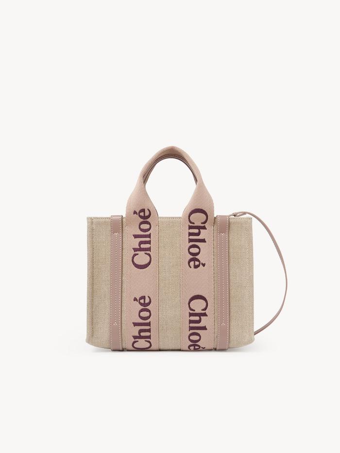Tas Branded Original Chloe Small Woody Tote Bag Linen