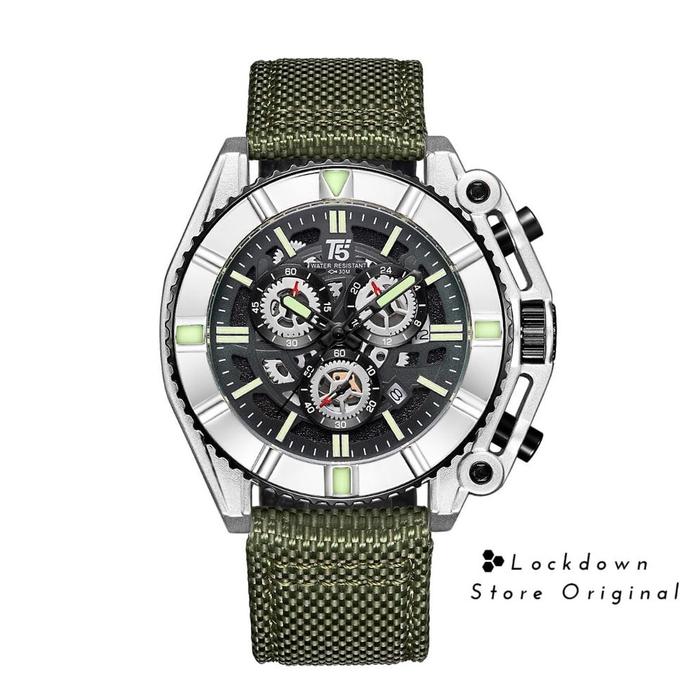 Jam Nilon T5 H 3797G Chronograph Original Jam T5 3797 G Jam Nilon Original Jam Pria Kanvas /
