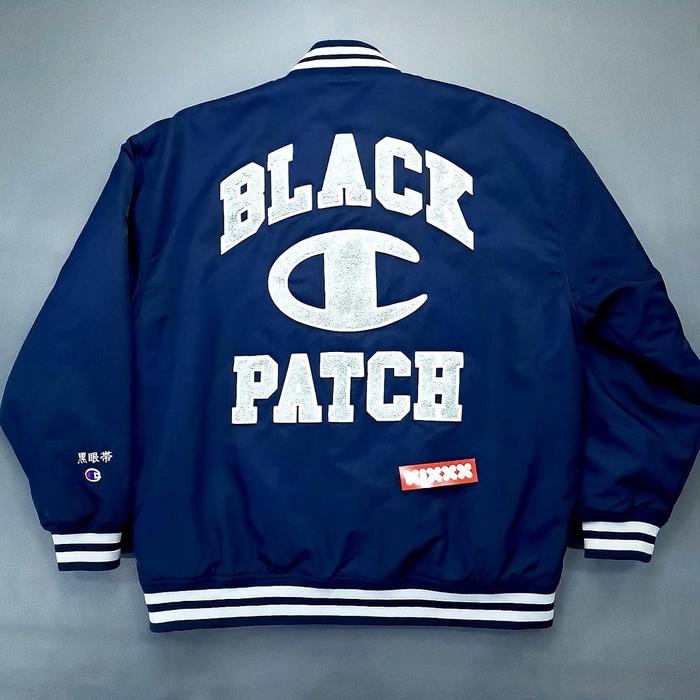 Tokyo-Based BlackEyePatch x Champion Jacket black eye patch