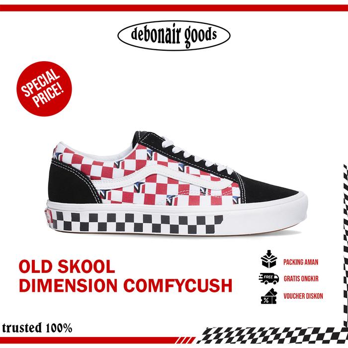 Vand Old Skool Dimension Checkerboard Black/Red Comfycush