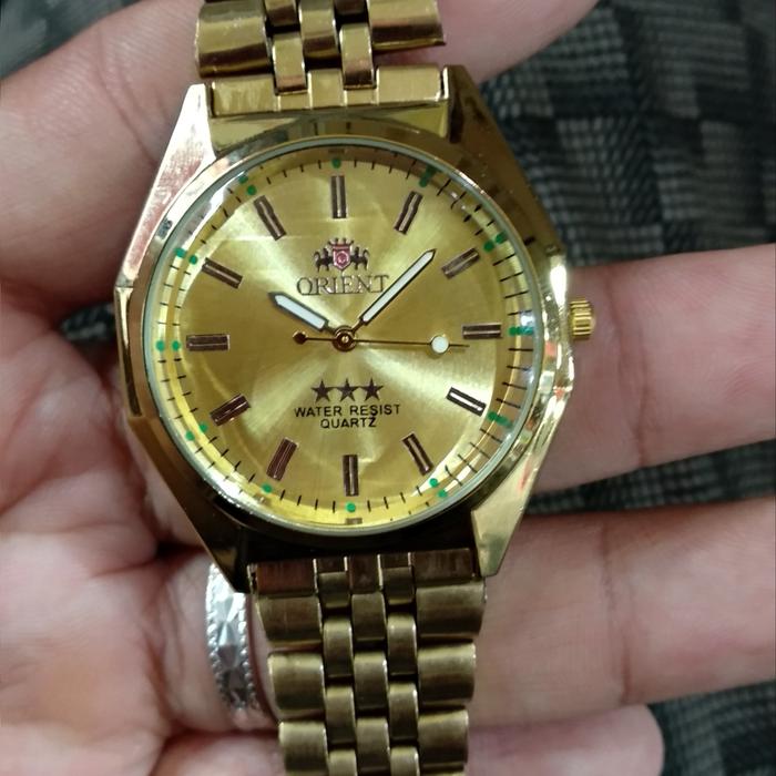 jam tangan klasik vintage gold orient normal quartz siap pakai mulus