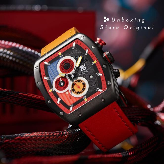 NEW! JAM T5 3877 CHRONOGRAPH ORIGINAL JAM T5 KULIT ORIGINAL JAM TANGAN T5 ORI