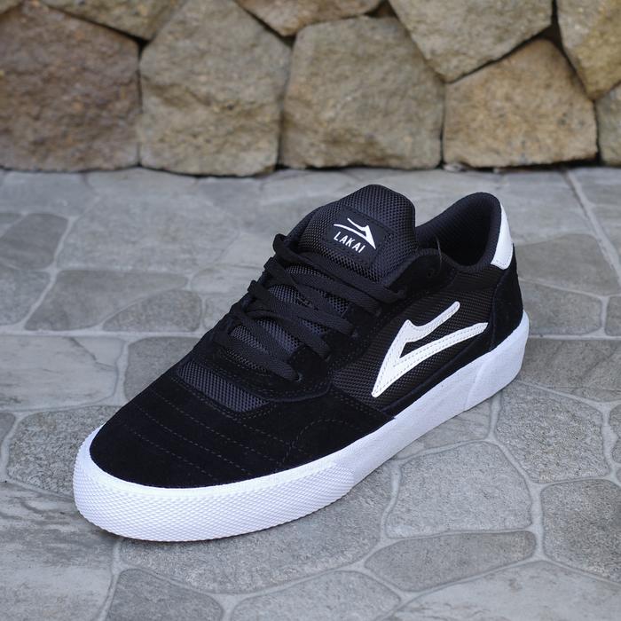 Lakai-Cambridge Black White Suede