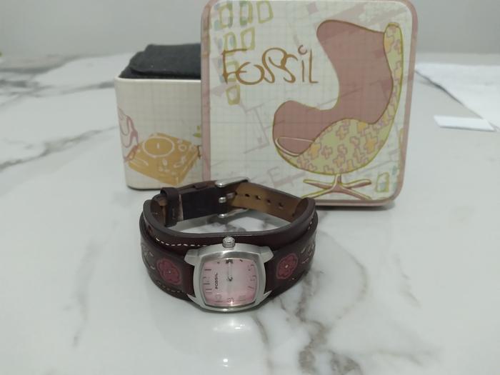 Jam Fossil Wanita Mini Sakura Pink with Box Preloved