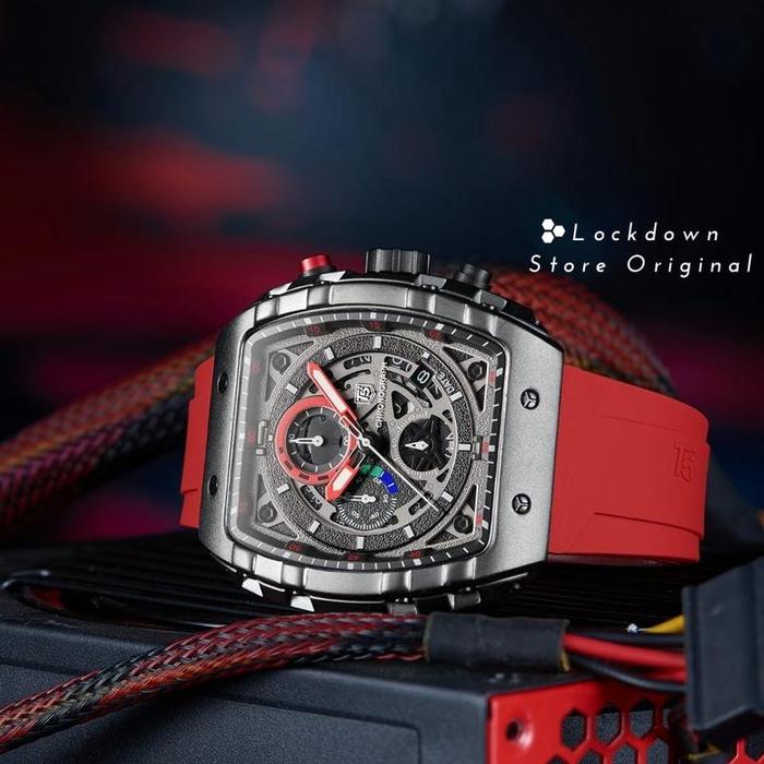 Jam T5 H 3905 Original Chronograph ( Gift Set Free Box ,Paper bag ,Manual Book ) T5 Terbaru 3905G
