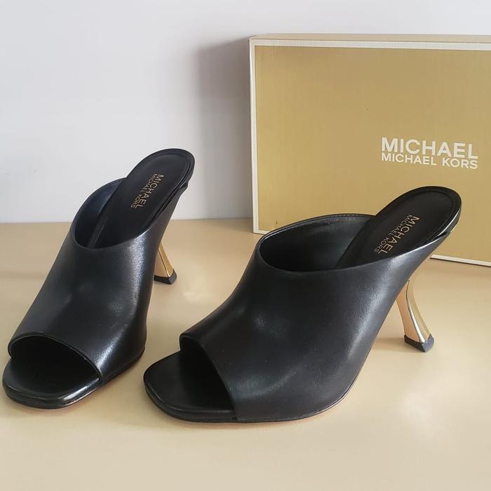 Sepatu Wanita MK ORIGINAL USA MK Luna Mule Sandal Leather AUTHENTIC STORE