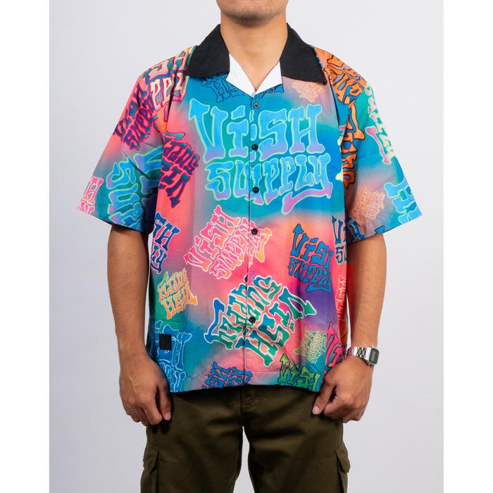 Psychedelic Shirt - Kemeja Motif Pattern Full Print Vish by Nevertoolavish