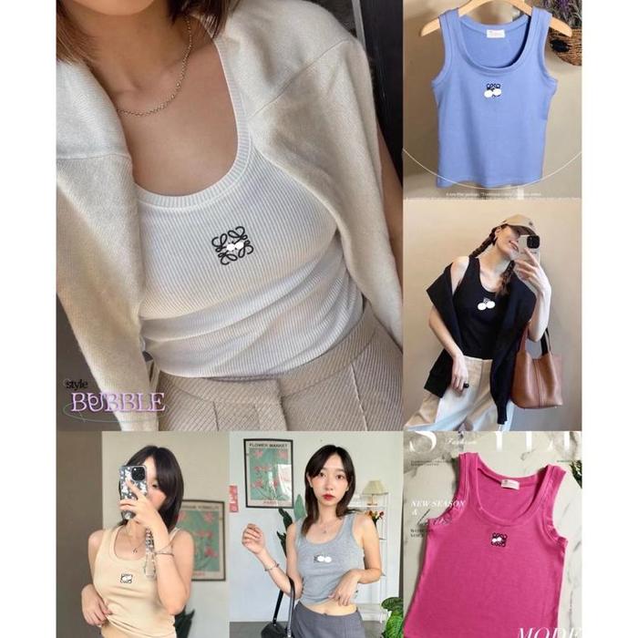 READYSTOCK CLOY BUBBLE ANAGRAM TANK IMPORT BANGKOK / KAOS TANK TOP WANITA IMPORT BKK