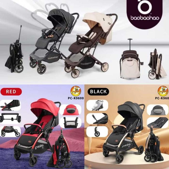 STROLLER BAYI PACIFIC PC-K9600 dan BAOBAOHAO Y8 LIPAT CABIN SIZE 2 ARAH